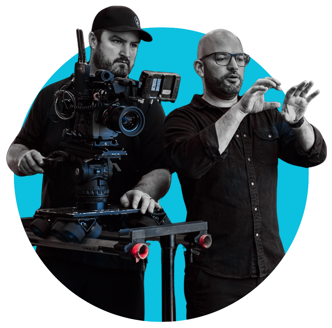 Crew at work with cinema gear